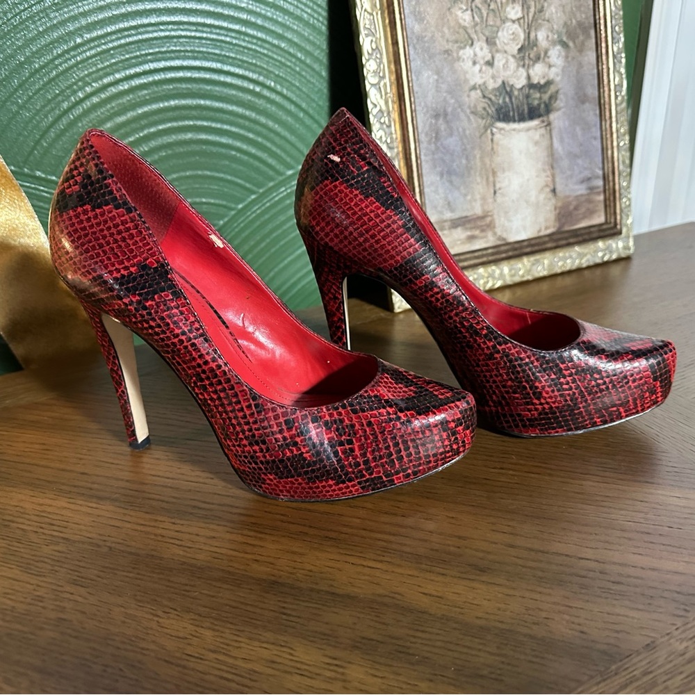 BCBGeneration Red Patterned Heels